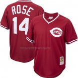 Camiseta Beisbol Hombre Cincinnati Reds Pete Rose Mitchell & Ness Cooperstown Collection Mesh Batting Practice Rojo