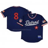 Camiseta Beisbol Hombre Detroit Stars 8 Rings & Crwns Mesh Replica V-Neck Azul