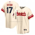 Camiseta Beisbol Hombre Los Angeles Angels Shohei Ohtani 2022 City Connect Replica Crema