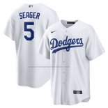 Camiseta Beisbol Hombre Los Angeles Dodgers Corey Seager Primera Replica Blanco