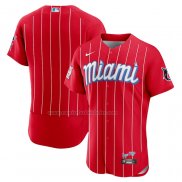 Camiseta Beisbol Hombre Miami Marlins 2021 City Connect Autentico Rojo