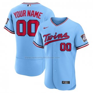 Camiseta Beisbol Hombre Minnesota Twins Alterno Autentico Personalizada Azul