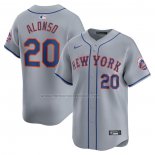 Camiseta Beisbol Hombre New York Mets Pete Alonso Segunda Limited Gris