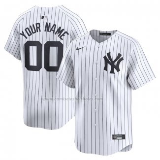 Camiseta Beisbol Hombre New York Yankees Primera Limited Personalizada Blanco