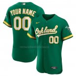 Camiseta Beisbol Hombre Oakland Athletics Alterno Autentico Personalizada Verde