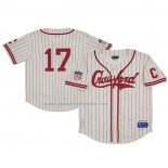 Camiseta Beisbol Hombre Pittsburgh Crawfords 17 Rings & Crwns Mesh Button Down Replica Crema