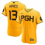 Camiseta Beisbol Hombre Pittsburgh Pirates Ke'bryan Hayes 2023 City Connect Autentico Oro