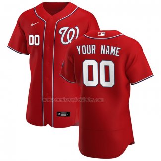 Camiseta Beisbol Hombre Washington Nationals Alterno Autentico Personalizada Rojo