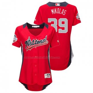 Camiseta Beisbol Mujer All Star 2018 Miles Mikolas Primera Run Derby National League Rojo