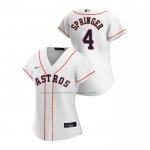 Camiseta Beisbol Mujer Houston Astros George Springer Replica Primera 2020 Blanco