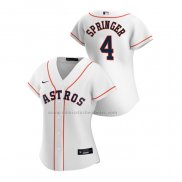 Camiseta Beisbol Mujer Houston Astros George Springer Replica Primera 2020 Blanco