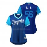 Camiseta Beisbol Mujer Kansas City Royals Brad Keller 2018 LLWS Players Weekend B. K. Azul