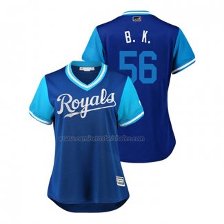 Camiseta Beisbol Mujer Kansas City Royals Brad Keller 2018 LLWS Players Weekend B. K. Azul