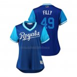 Camiseta Beisbol Mujer Kansas City Royals Heath Fillmyer 2018 LLWS Players Weekend Filly Azul