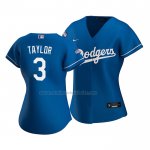 Camiseta Beisbol Mujer Los Angeles Dodgers Chris Taylor Replica Alterno 2020 Azul