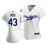 Camiseta Beisbol Mujer Los Angeles Dodgers Edwin Rios Replica Primera 2020 Blanco