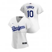 Camiseta Beisbol Mujer Los Angeles Dodgers Justin Turner Replica Primera 2020 Blanco