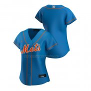 Camiseta Beisbol Mujer New York Mets Replica Alterno 2020 Azul