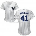 Camiseta Beisbol Mujer New York Yankees Miguel Andujar Blanco Primera