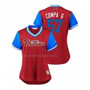 Camiseta Beisbol Mujer Philadelphia Phillies Luis Garcia 2018 LLWS Players Weekend Compa G Scarlet