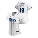 Camiseta Beisbol Mujer Tampa Bay Rays Joey Wendle Replica Primera 2020 Blanco