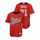 Camiseta Beisbol Nino All Star 2018 Josh Hader Primera Run Derby National League Rojo