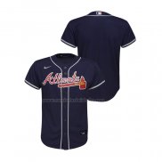 Camiseta Beisbol Nino Atlanta Braves Replica Alterno Azul