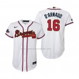 Camiseta Beisbol Nino Atlanta Braves Travis D'arnaud 2022 Gold Program Replica Blanco