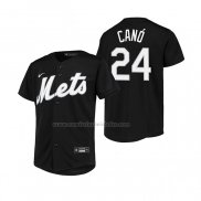 Camiseta Beisbol Nino New York Mets Robinson Cano Replica Negro