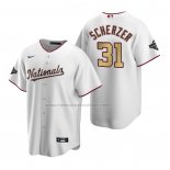 Camiseta Beisbol Nino Washington Nationals Max Scherzer 2020 Gold Program Replica Blanco