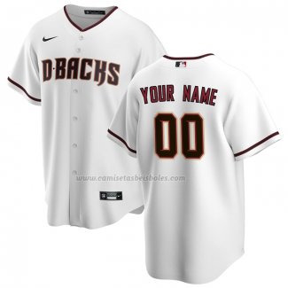 Camiseta Beisbol Hombre Arizona Diamondbacks Primera Replica Personalizada Blanco