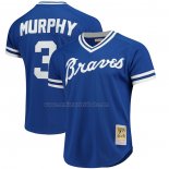 Camiseta Beisbol Hombre Atlanta Braves Dale Murphy Mitchell & Ness Cooperstown Mesh Batting Practice Azul
