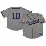 Camiseta Beisbol Hombre Cleveland Buckeyes 10 Rings & Crwns Mesh Button Down Replica Gris