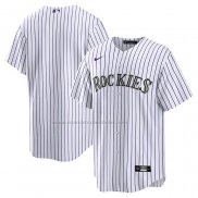 Camiseta Beisbol Hombre Colorado Rockies Primera Blank Replica Blanco