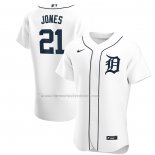 Camiseta Beisbol Hombre Detroit Tigers Jacoby Jones Primera Autentico Blanco