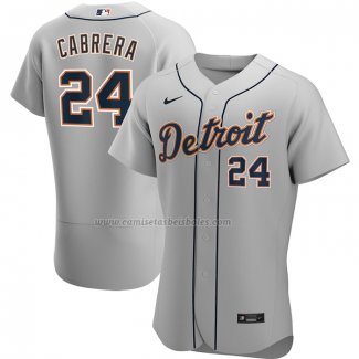 Camiseta Beisbol Hombre Detroit Tigers Miguel Cabrera Road Autentico Gris