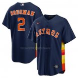 Camiseta Beisbol Hombre Houston Astros Alex Bregman Alterno Replica Azul