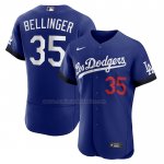 Camiseta Beisbol Hombre Los Angeles Dodgers Cody Bellinger 2021 City Connect Autentico Azul