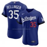 Camiseta Beisbol Hombre Los Angeles Dodgers Cody Bellinger 2021 City Connect Autentico Azul