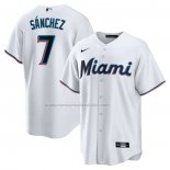 Camiseta Beisbol Hombre Miami Marlins Jesus Sanchez Primera Replica Blanco