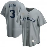 Camiseta Beisbol Hombre New York Yankees Babe Ruth Road Cooperstown Collection Gris