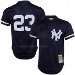 Camiseta Beisbol Hombre New York Yankees Don Mattingly Mitchell & Ness 1995 Autentico Cooperstown Collection Mesh Batting Practice Azul