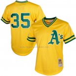 Camiseta Beisbol Hombre Oakland Athletics Rickey Henderson Mitchell & Ness Cooperstown Mesh Batting Practice Amarillo