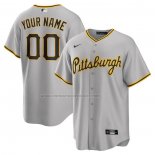 Camiseta Beisbol Hombre Pittsburgh Pirates Road Personalizada Replica Gris