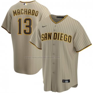 Camiseta Beisbol Hombre San Diego Padres Manny Machado Alterno Replica Marron