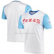 Camiseta Beisbol Hombre Texas Rangers Stitches Cooperstown Collection Wordmark V-Neck Blanco