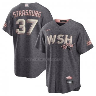 Camiseta Beisbol Hombre Washington Nationals Stephen Strasburg City Connect Replica Gris