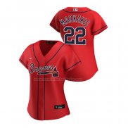 Camiseta Beisbol Mujer Atlanta Braves Nick Markakis Replica Alterno 2020 Rojo