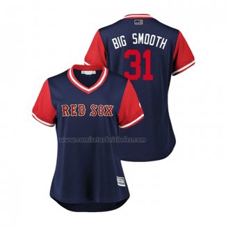 Camiseta Beisbol Mujer Boston Red Sox Drew Pomeranz 2018 LLWS Players Weekend Big Smooth Azul