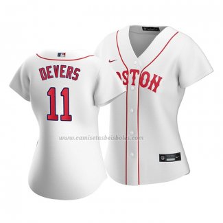 Camiseta Beisbol Mujer Boston Red Sox Rafael Devers Replica 2021 Blanco